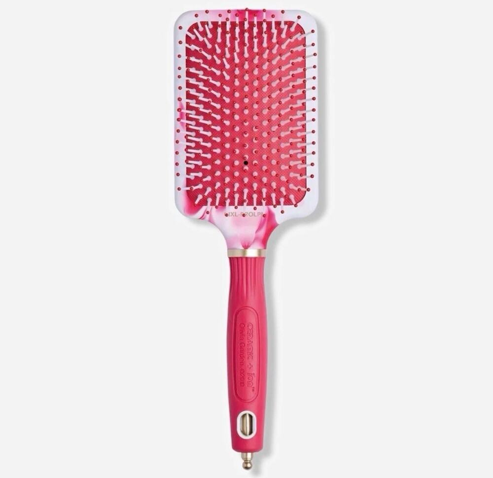 FHI Heat Ceramic + Ion Pink Marble Antistatic Cushioned Paddle Hair Brush